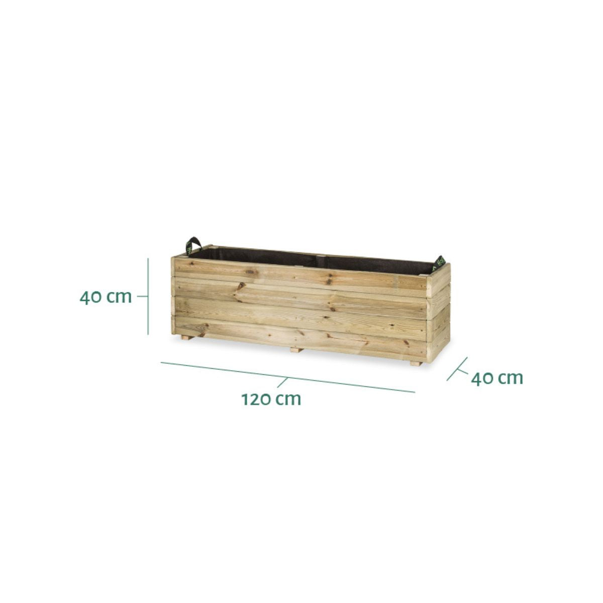 Jardinera rectangular Ghio 120x40x40 Hortalia