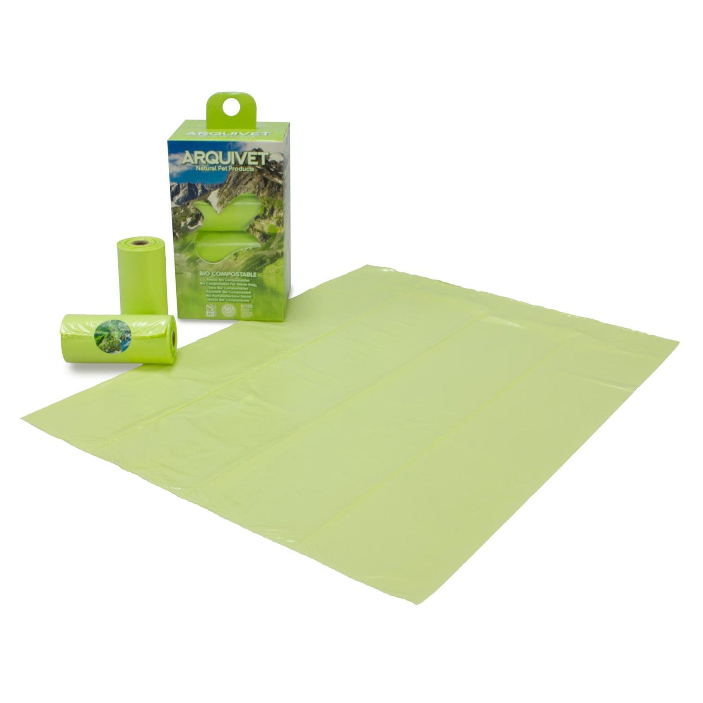 Bolsas excrementos Bio Compostables Arquivet 8 rollos x 15 bolsas