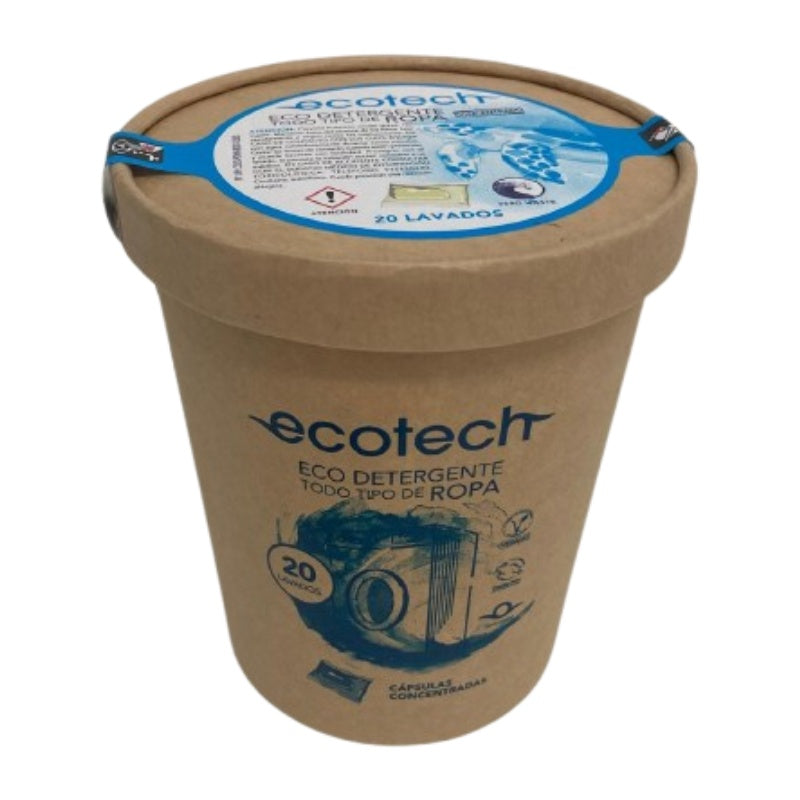 Detergente Ropa Eco, Ecotech, 20 cápsulas