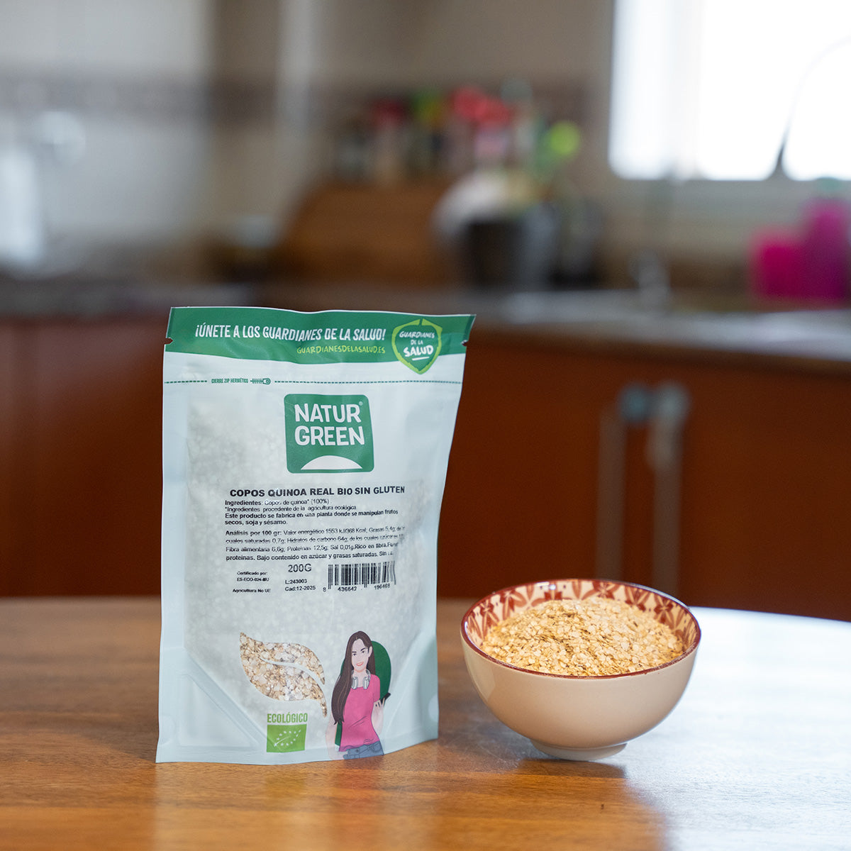 Copos de Quinoa real Bio Sin gluten NaturGreen 200 g
