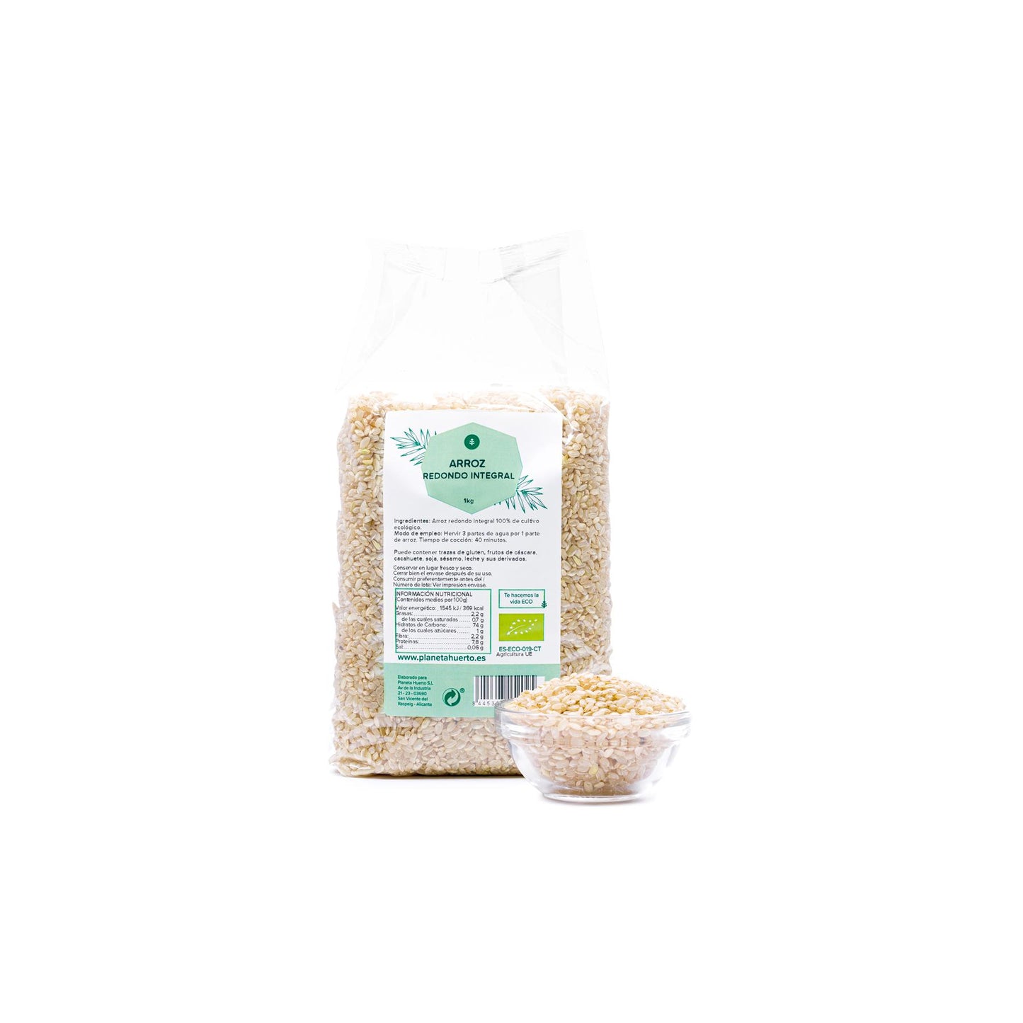 Arroz redondo integral ECO Planeta Huerto 1 kg