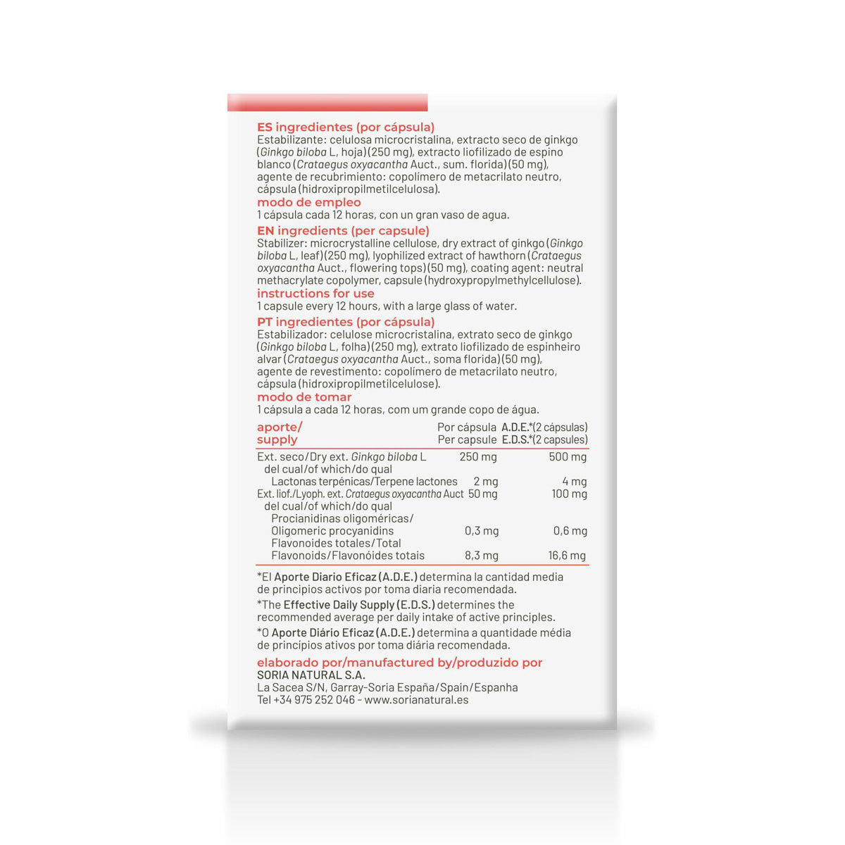 Gincox cápsulas, Soria Natural, 30 cápsulas