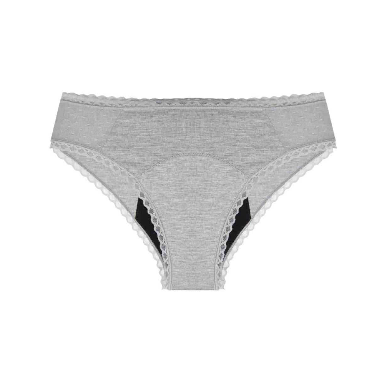 Braga menstrual algodón orgánico y bambú color gris talla M My Alma