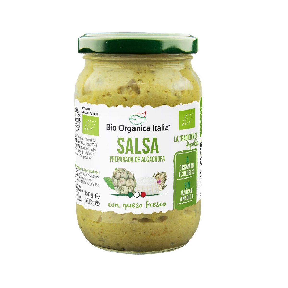 Salsa de Alcachofas con queso fresco Bio Organica Italia 350 g