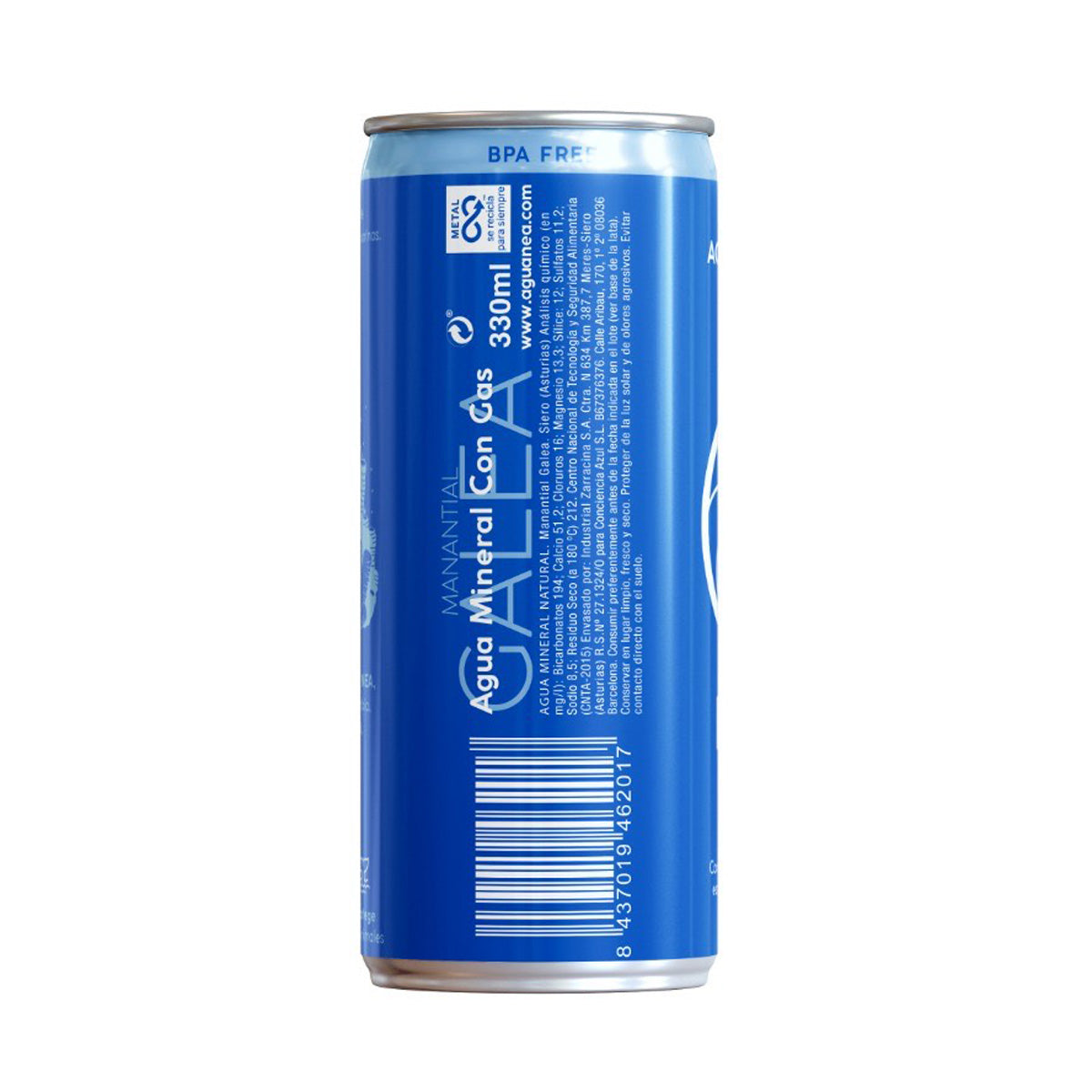 Agua Mineral Natural en Lata con Gas NEA 330 ml