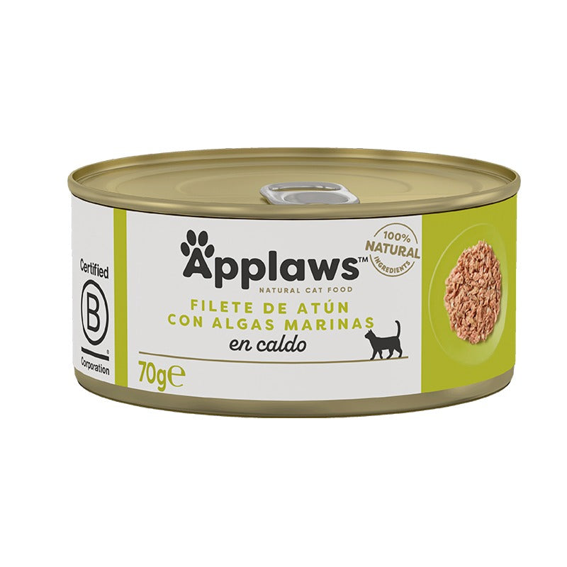 Applaws Cat Lata Atún con algas 70 g Comida húmeda para gatos natural grain free