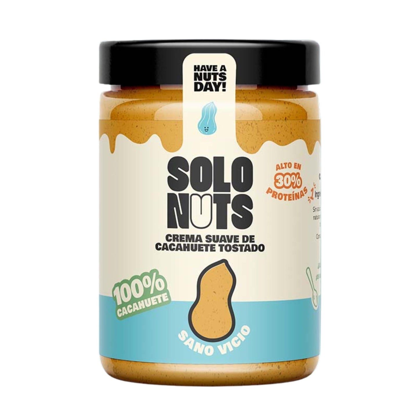 Crema suave de cacahuete 100%  Solonuts 280g