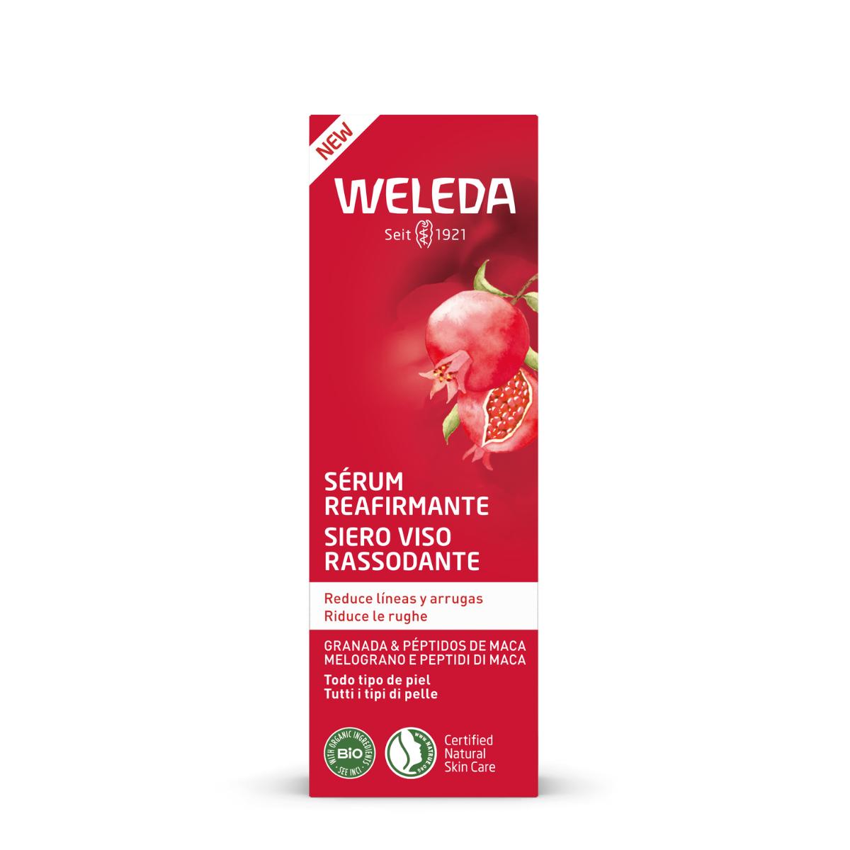 Sérum reafirmante de granada y péptidos de maca Weleda 30 ml
