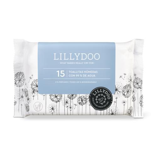 Toallitas húmedas 99% agua LILLYDOO 15 uds