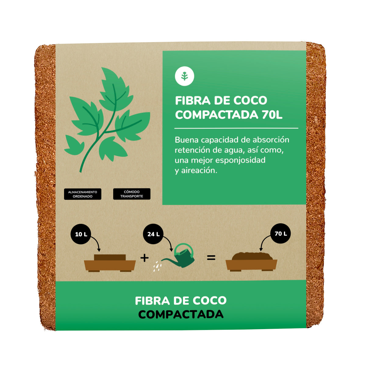 Pack 3x Sustrato Fibra de Coco Planeta Huerto 70 Litros