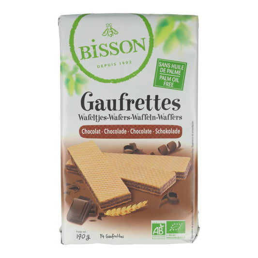 Galletas Barquillos de Chocolate Veganas Bisson 190g