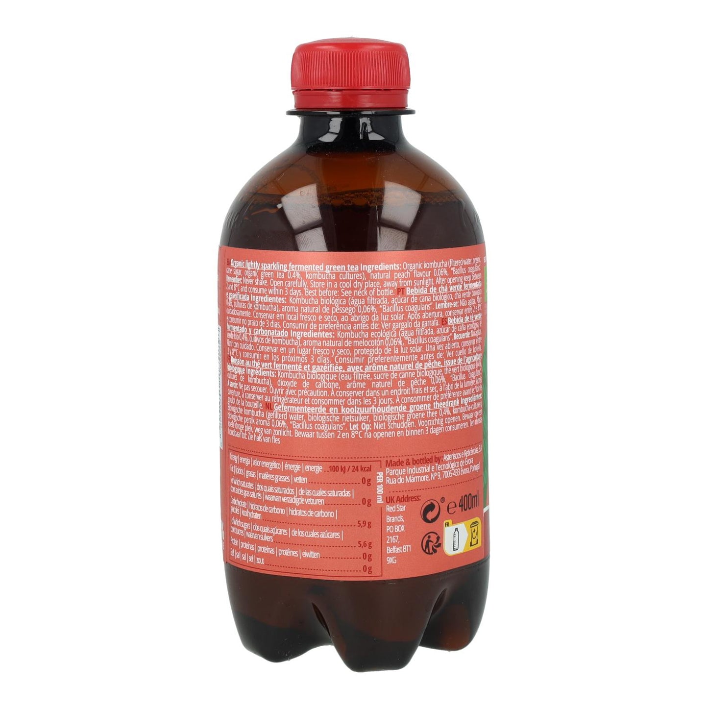 Kombucha Melocotón BIO Captain Kombucha 400ml