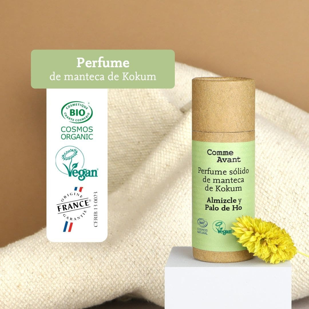 Perfume sólido amaderado y especiado con manteca de kokum Cedro almendrado y Canela Comme Avant 20 ml