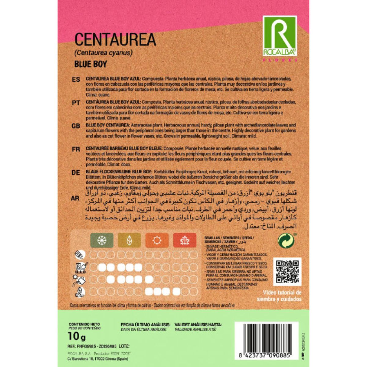 Semillas de Centaurea blue boy, azul