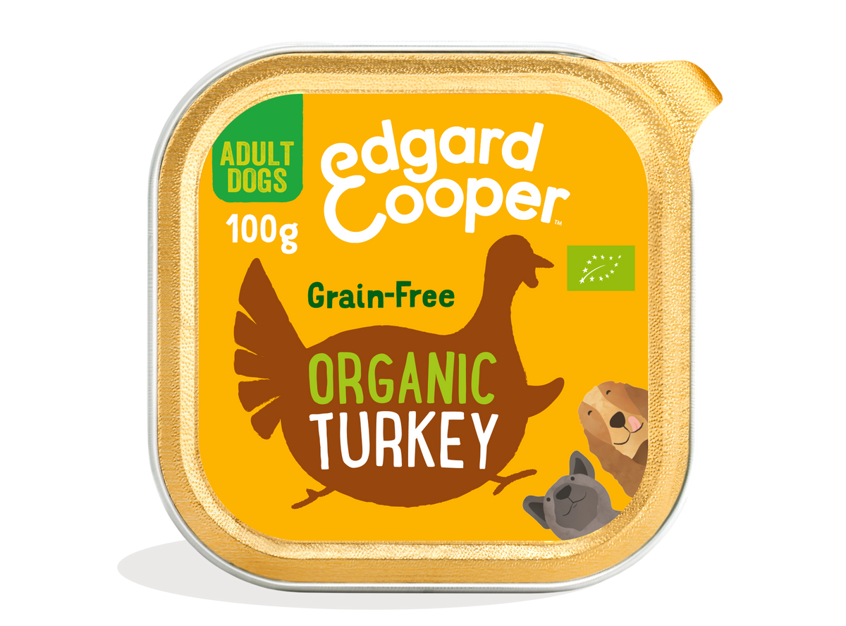 Tarrina de comida para perros con pavo orgánico sin cereales | Edgard & Cooper 100 g