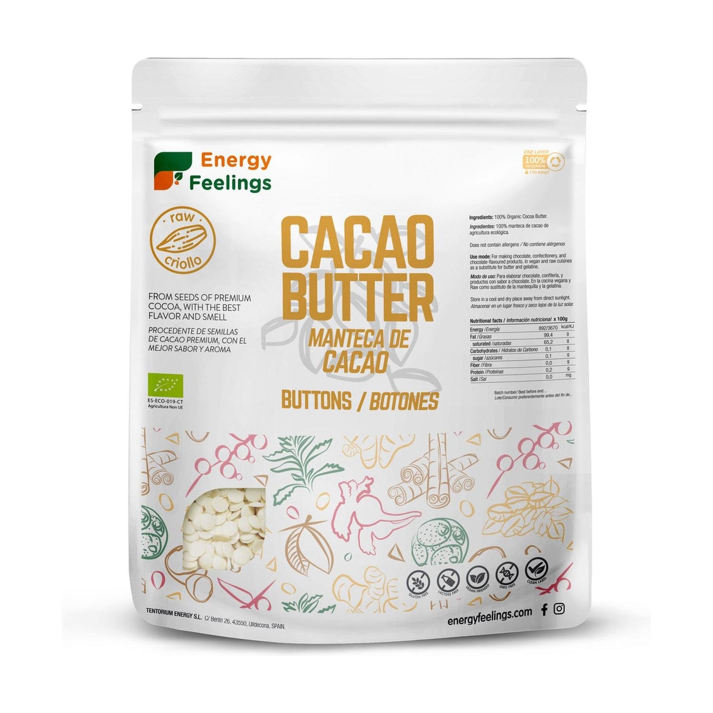 BOTONES DE CACAO ECO: (500 g) XL Pack