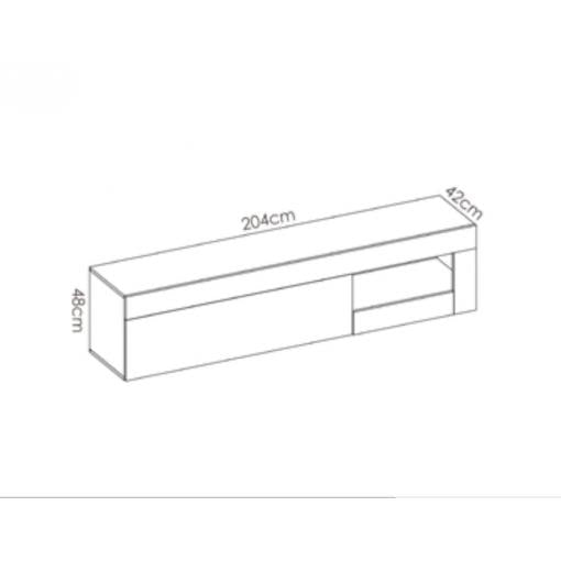 Bajo Tv Lebo 48x204x42 cm Natural / B. Brillo