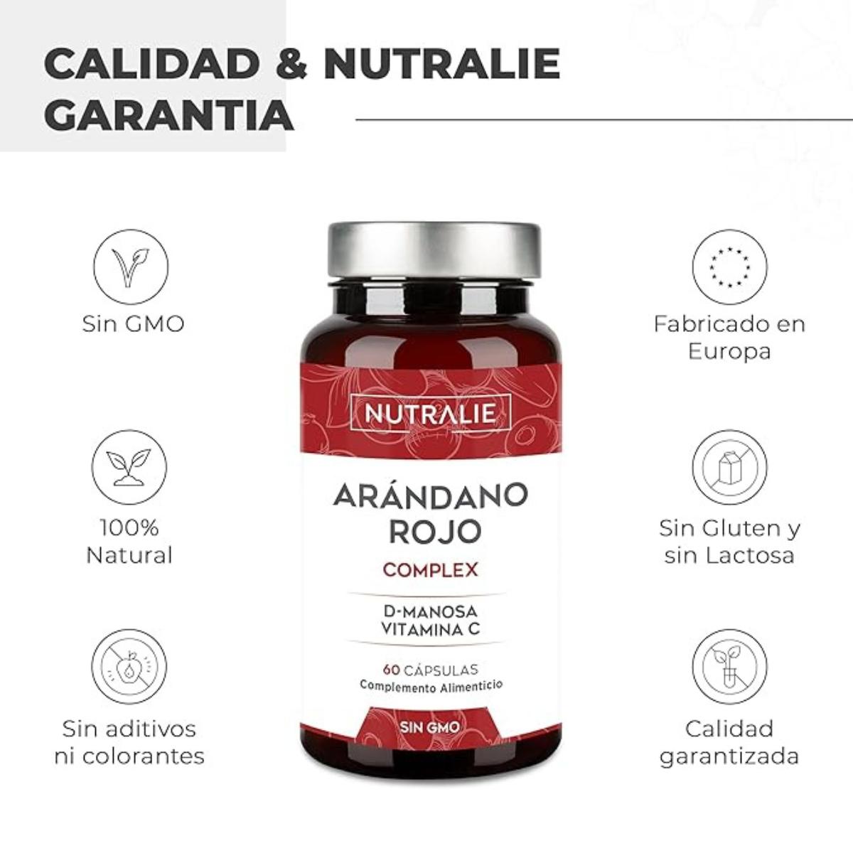 Nutralie Arándano Rojo Americano + Vitamina C y D-Manosa 60 Cápsulas