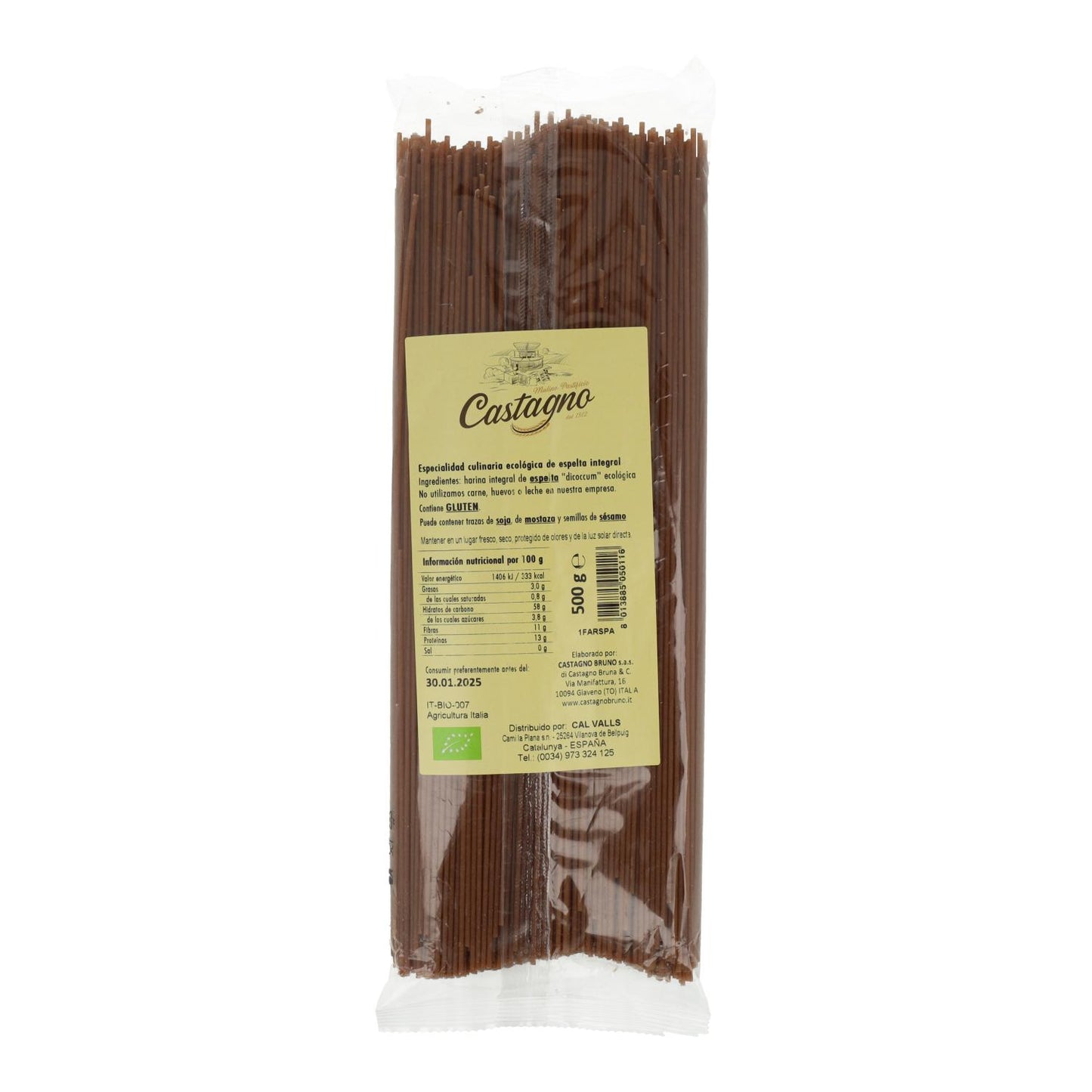 Espaguetis Espelta Integral DICOCCUM ECO Castagno 500 g