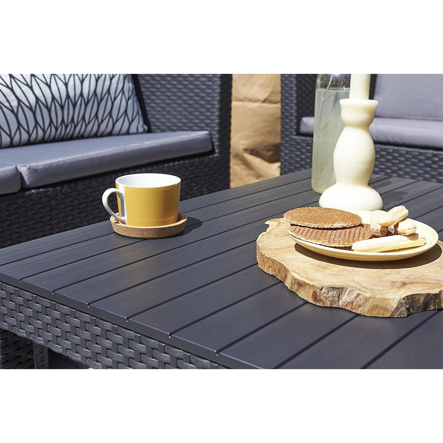 Conjunto muebles de jardín Chicago Lounge Grafito Keter