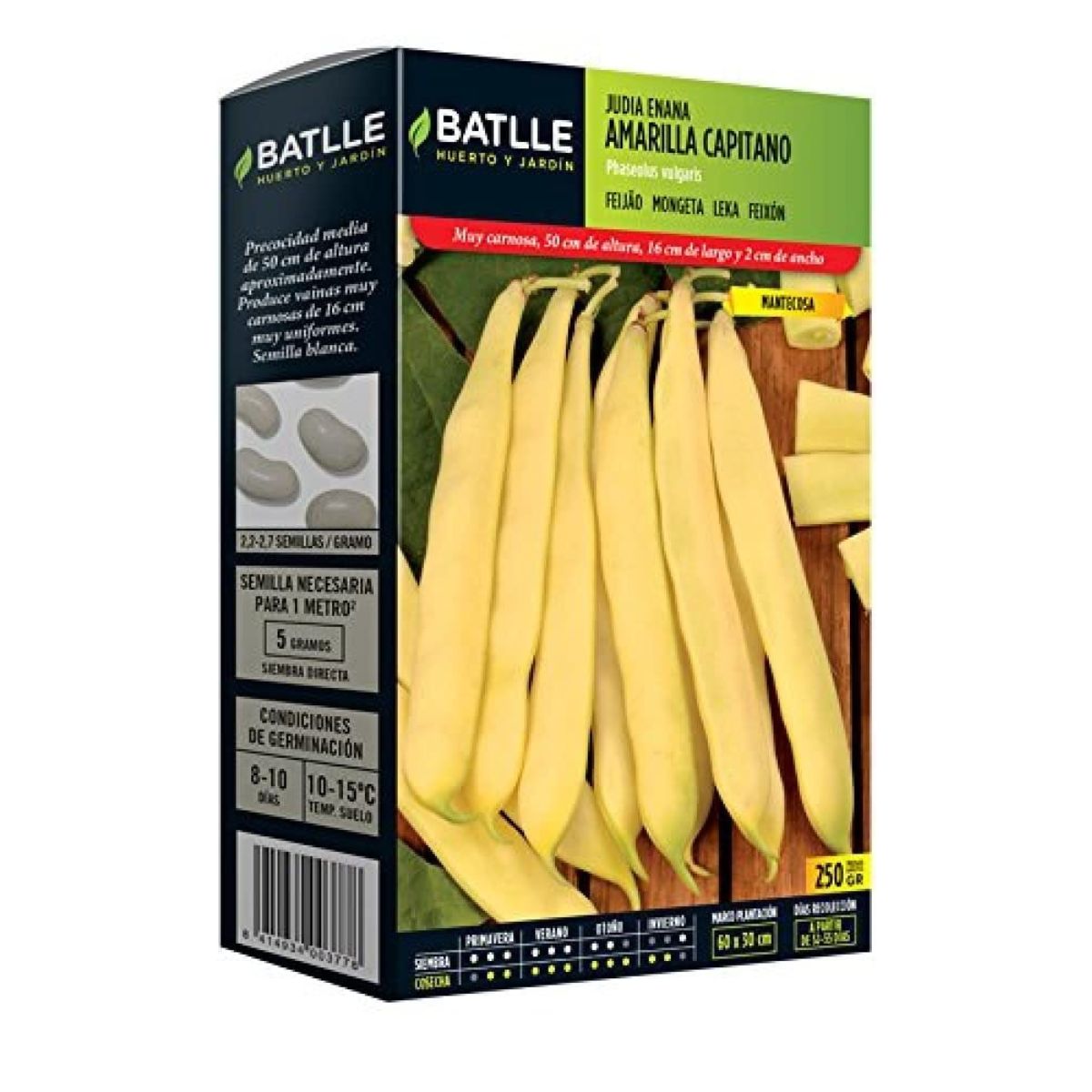 Semillas de Judía enana amarilla Capitano 250 g Batlle
