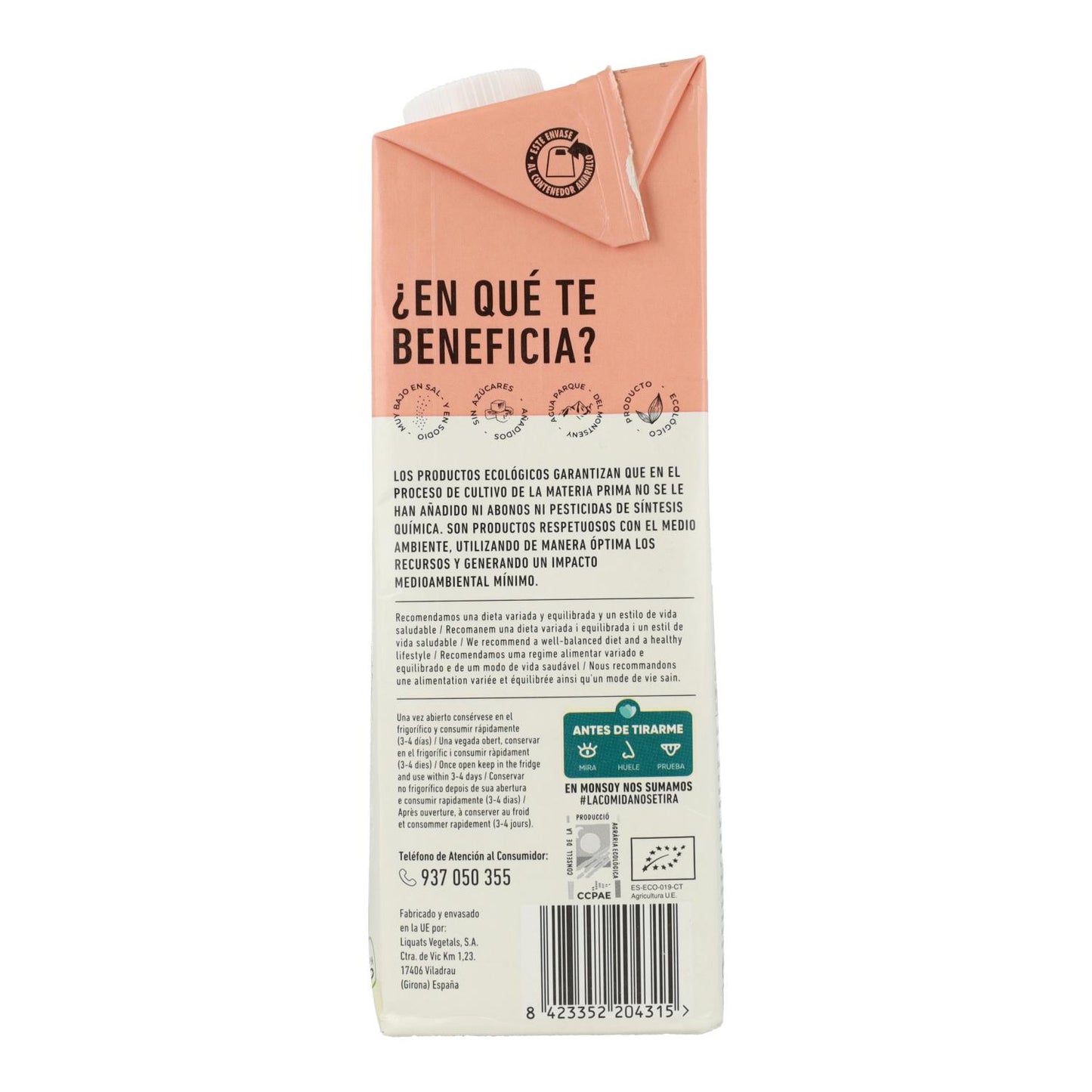 Bebida Arroz y Avellanas BIO Monsoy 1 L