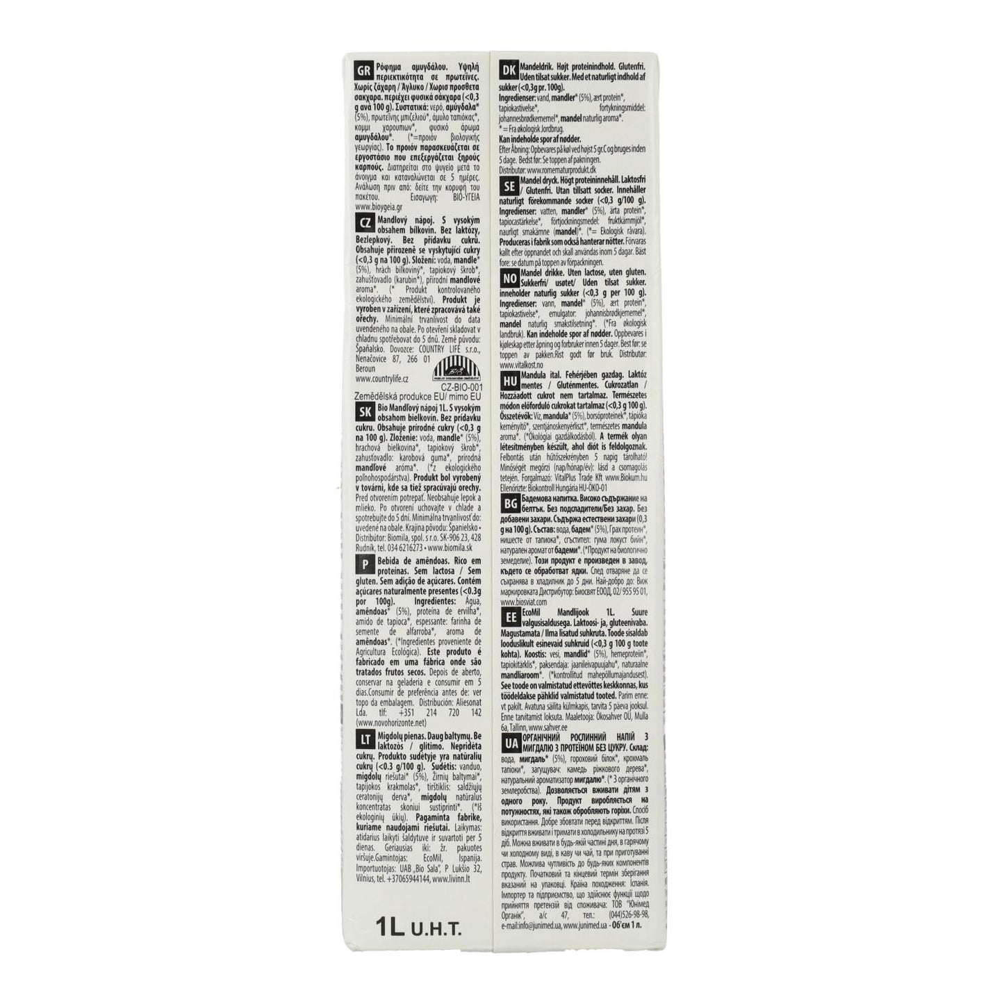 Bebida Vegetal Almendra Bio EcoMil 1 L