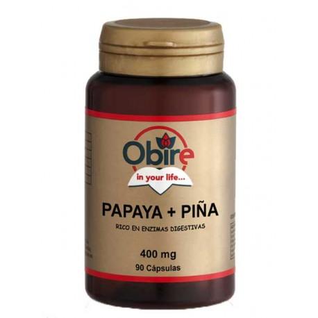 Papaya y Piña 400 mg Obire, 90 cápsulas