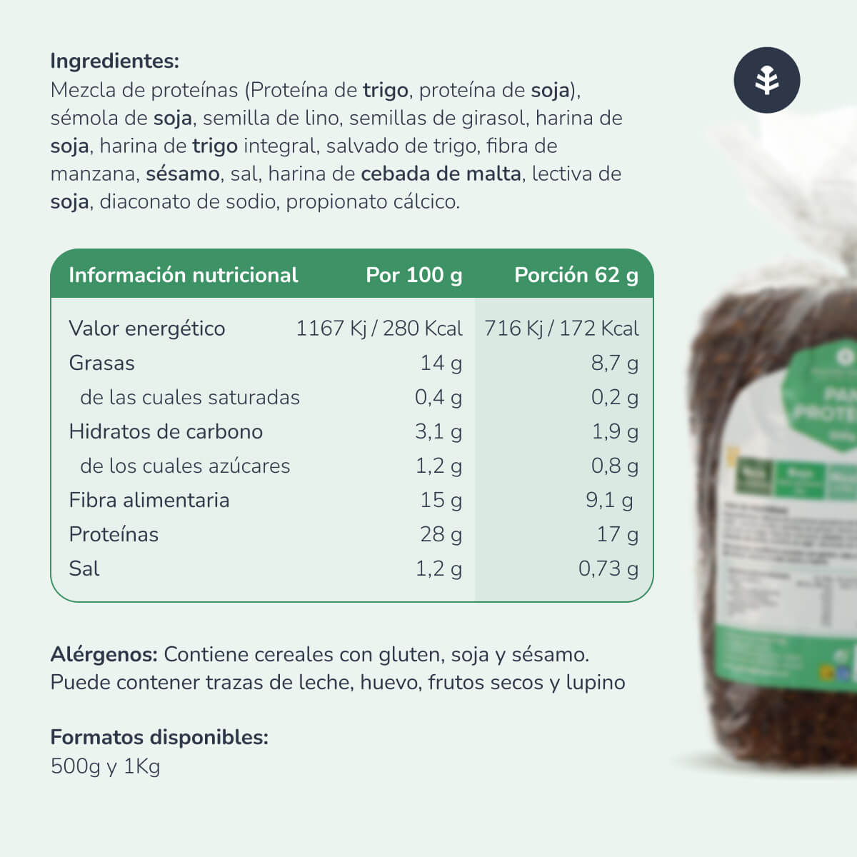 Pan proteico Planeta Huerto 500 g