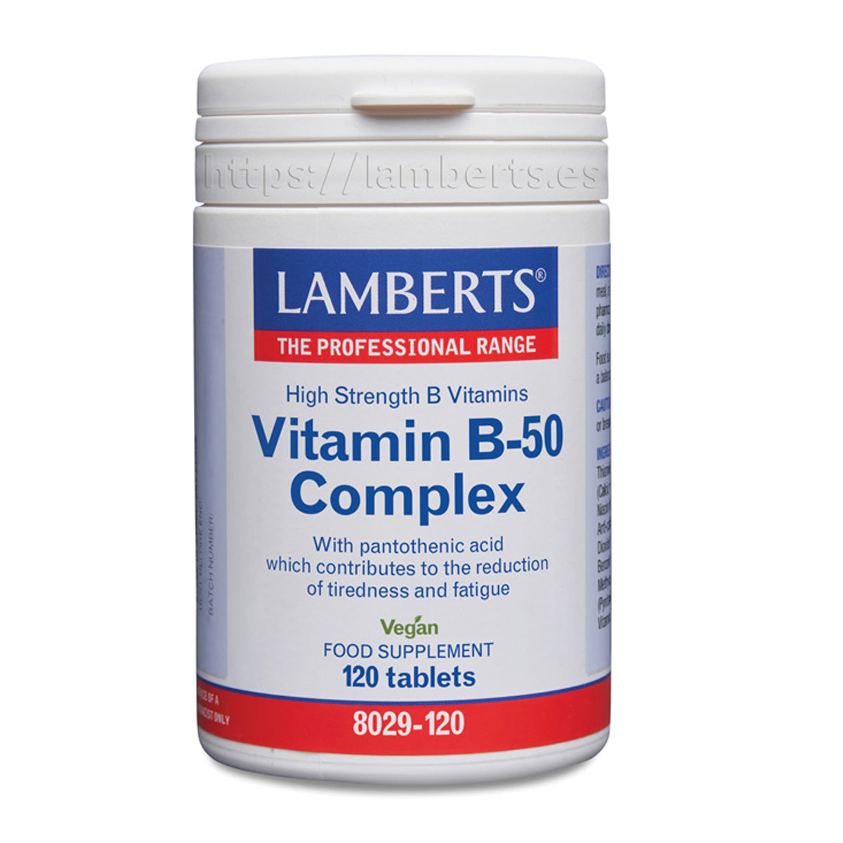 Complejo de Vitaminas B-50 Lamberts 120 tabletas