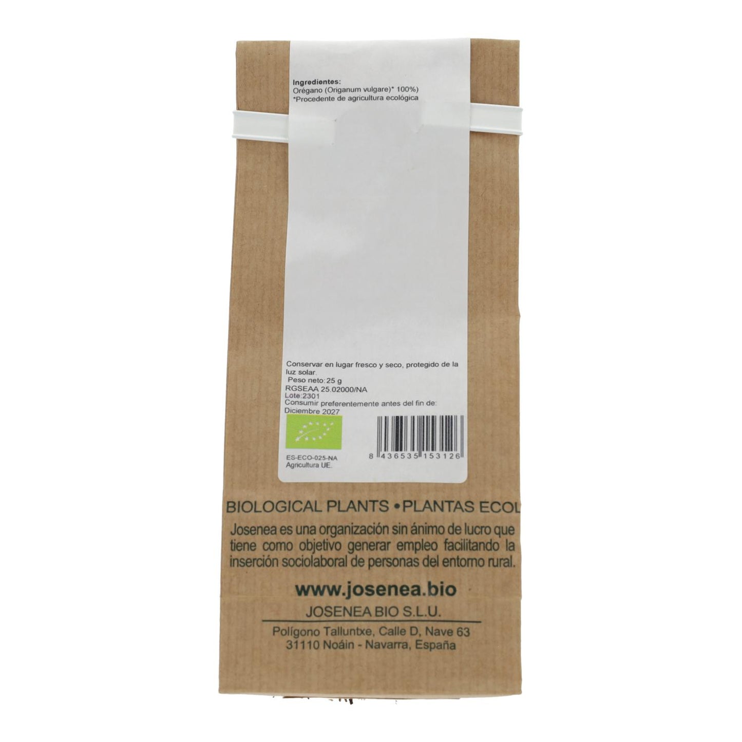Oregano Bio Granel Josenea 25 g