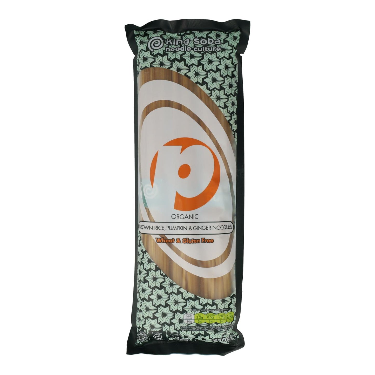Fideos Noodles de Arroz integral, Calabaza y Jengibre King Soba 250 g