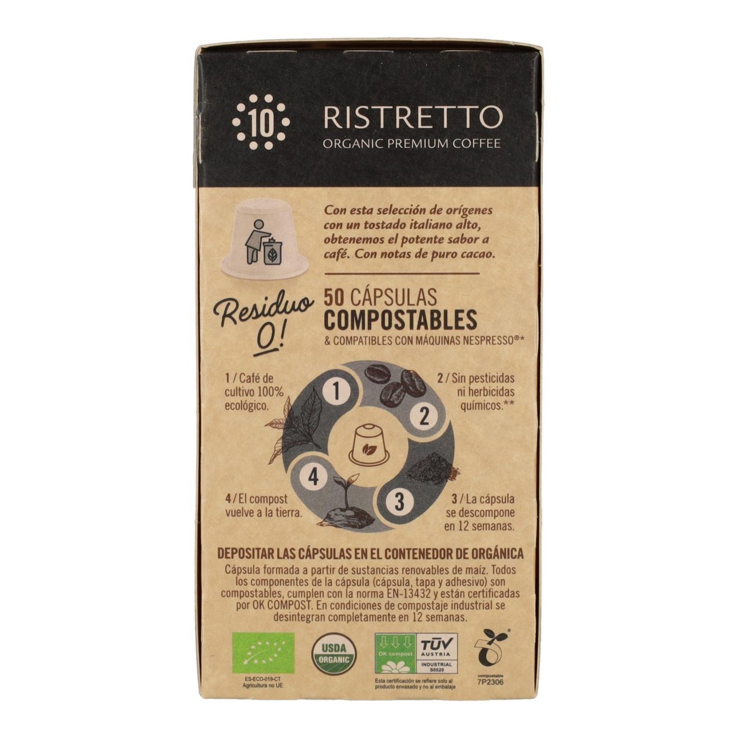 Cápsulas Compostables Ristretto Nespresso 50 cápsulas