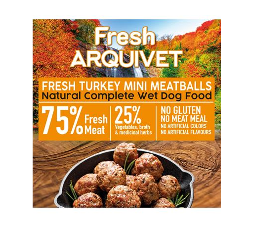 Fresh MINI Turkey Meatballs Arquivet 200 g Mini Albóndigas con pavo, brócoli y calabaza