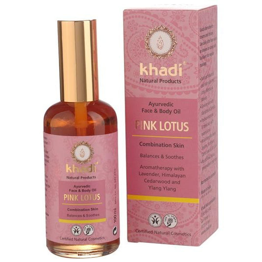 Aceite facial y corporal ayurvédico de Loto Rosa Khadi
