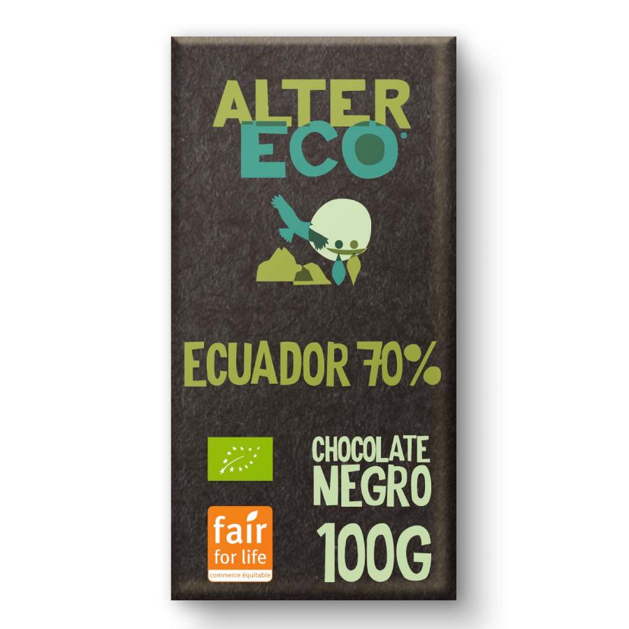 Chocolate negro Ecuador 70% vegano y Bio Altereco 100gr