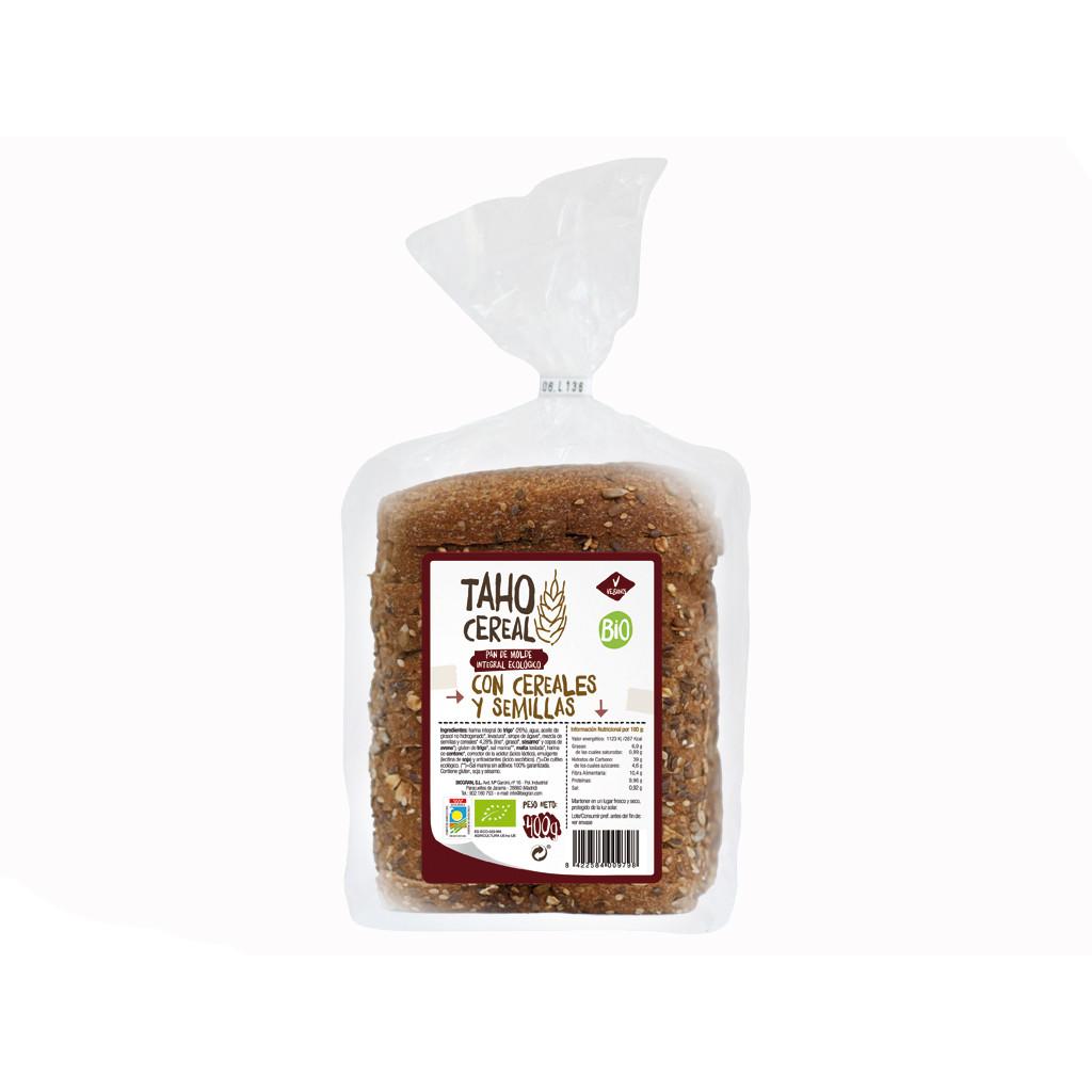 Pan de molde integral con cereales y semillas BIO Taho Cereal 400g