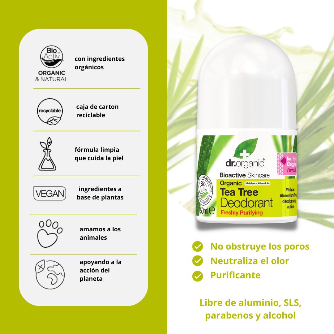 Desodorante de Árbol de Té Dr. Organic 50 ml