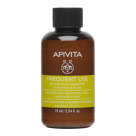 Champú suave de uso diario formato viaje APIVITA, 75 ml