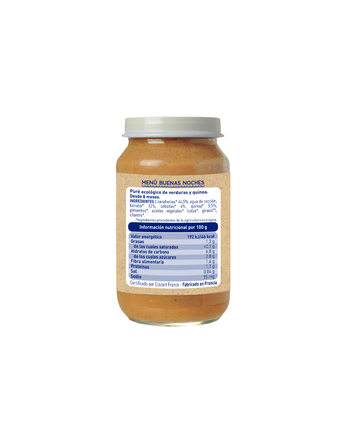 Tarrito Menu Tradicion Verduras y Quinoa Babybio 200g