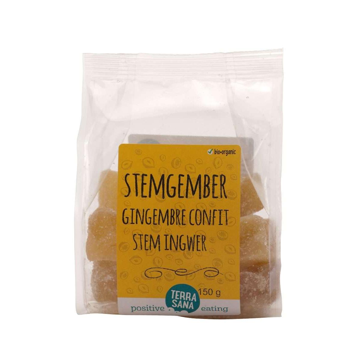 Jengibre confitado trozos BIO Terrasana, 150 g