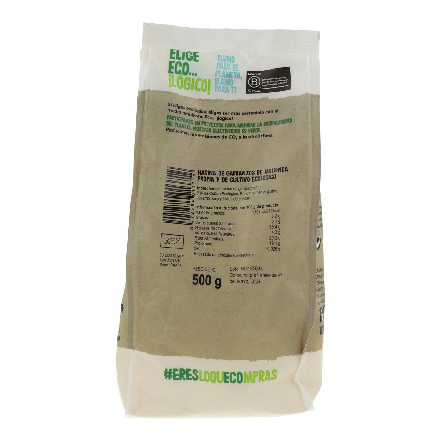 Harina De Garbanzos Bio sin gluten Ecocesta 500 gr