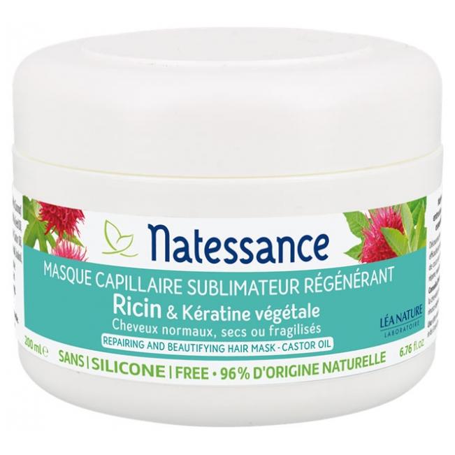 Mascarilla capilar sublimador regeneración queratina vegetal Natessance 200 ml