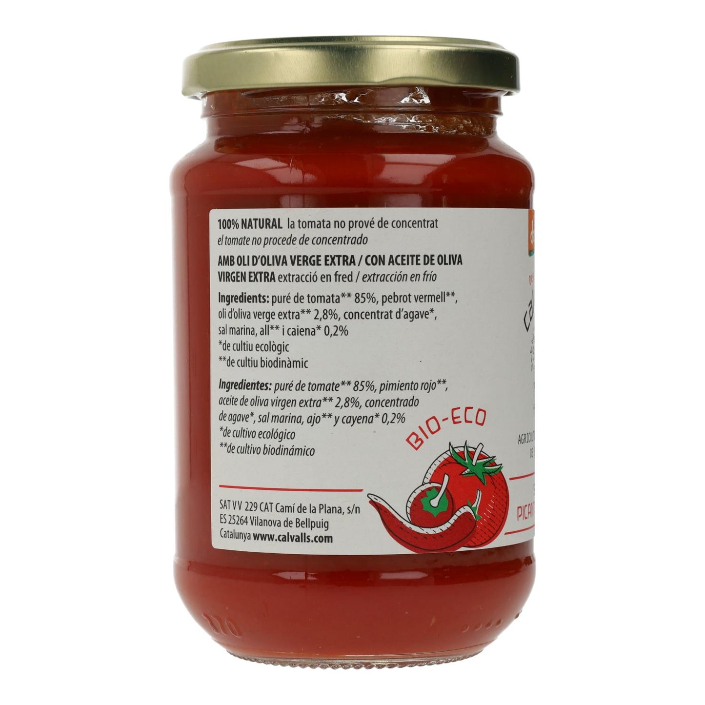 Salsa de Tomate Picante ECO Cal Valls, 350 g