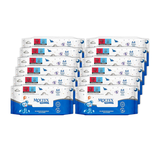 Pack 12 x Toallitas Moltex Premium Comfort 64 Uds