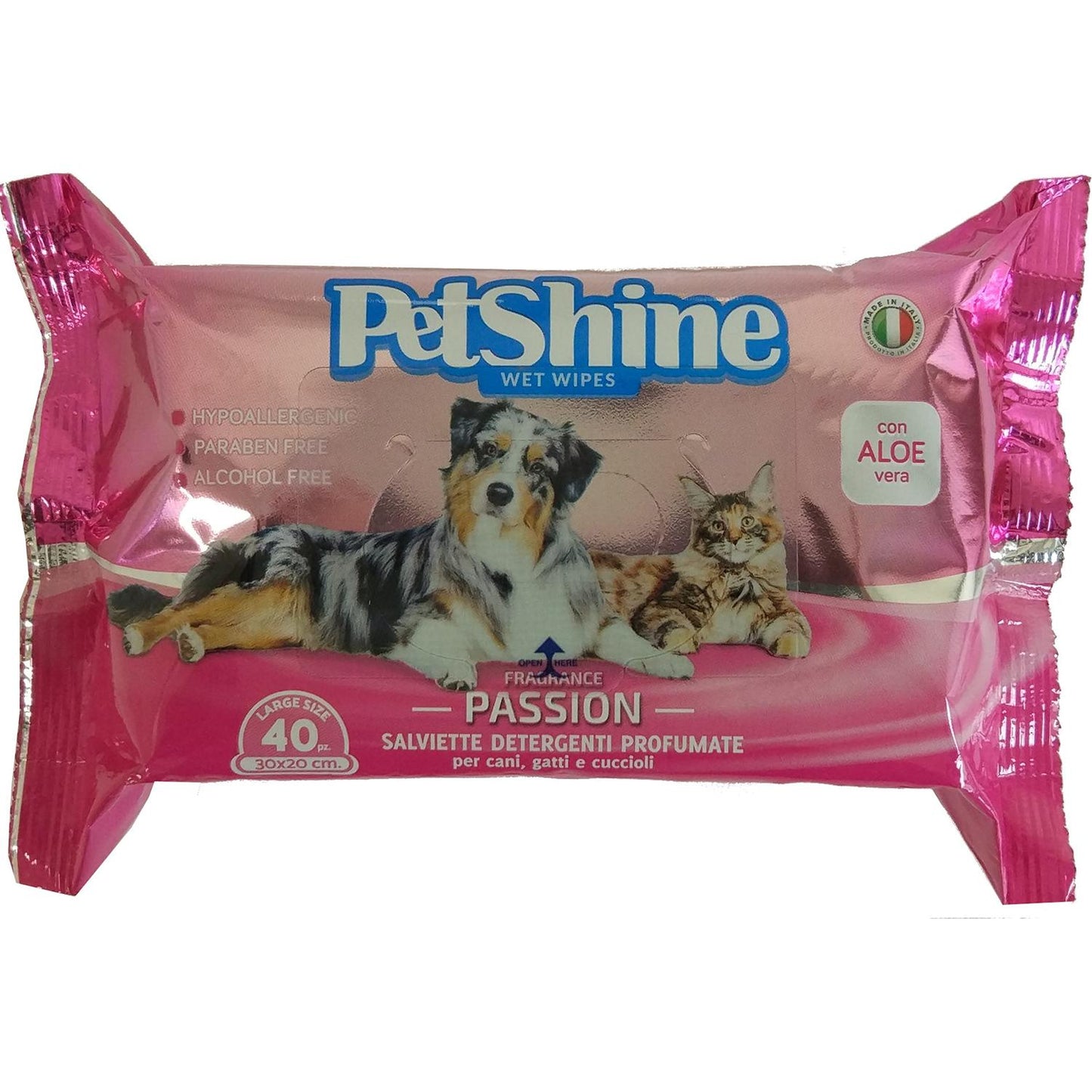 Porrini Toallitas Higiene Perro/Gato, Pasión, 40 uds
