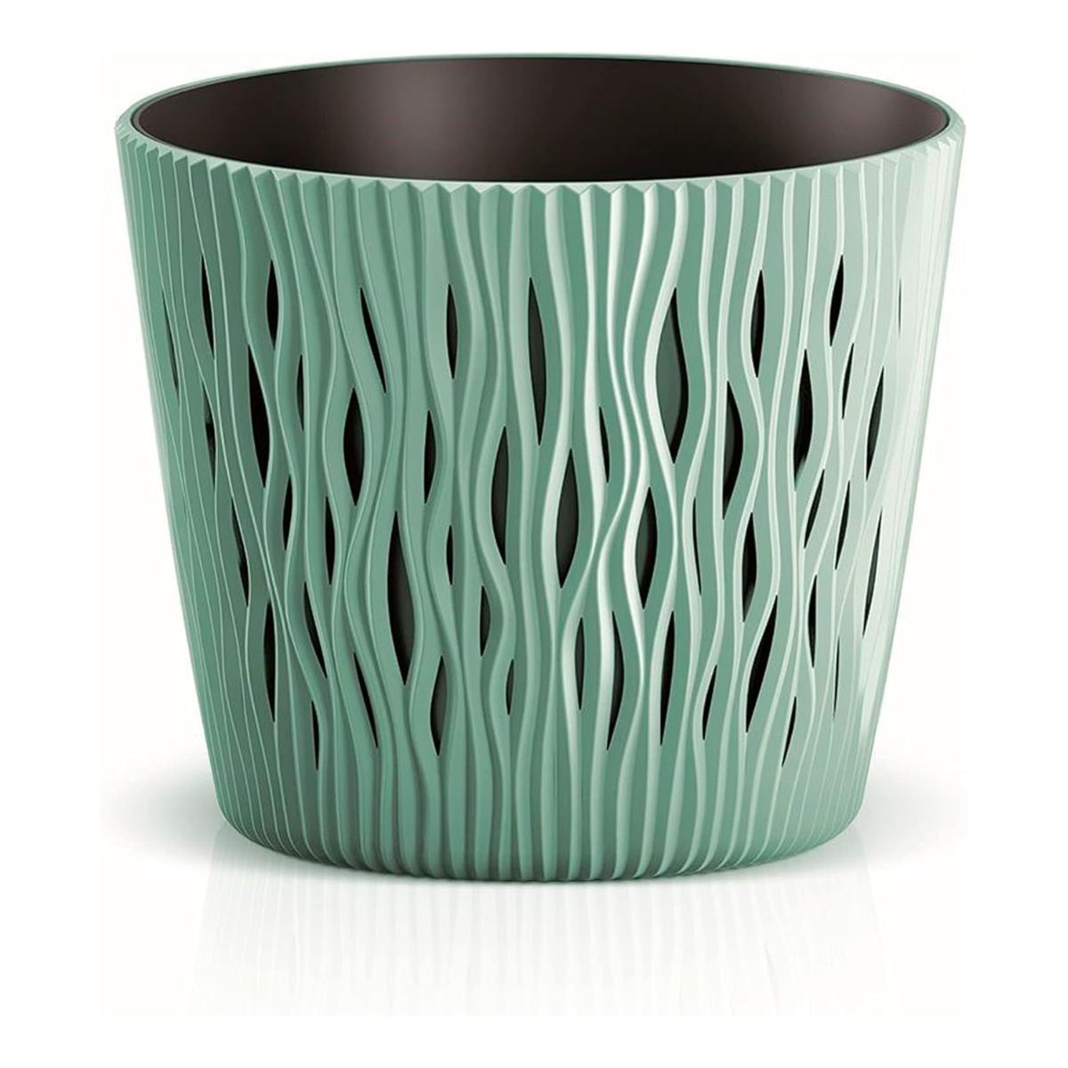 Maceta Duna con inserto turquesa D 16 x 14