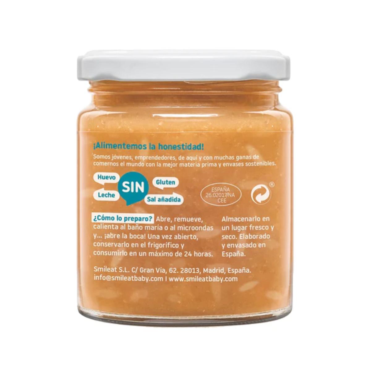 Pack 3x Tarrito de Arroz integral con Salmon y Guisantes ECO CA CHI TOS 230g, Smileat