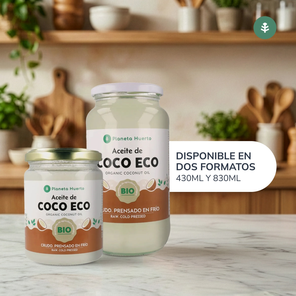 Pack 2x Aceite de coco ECO Planeta Huerto 860 ml