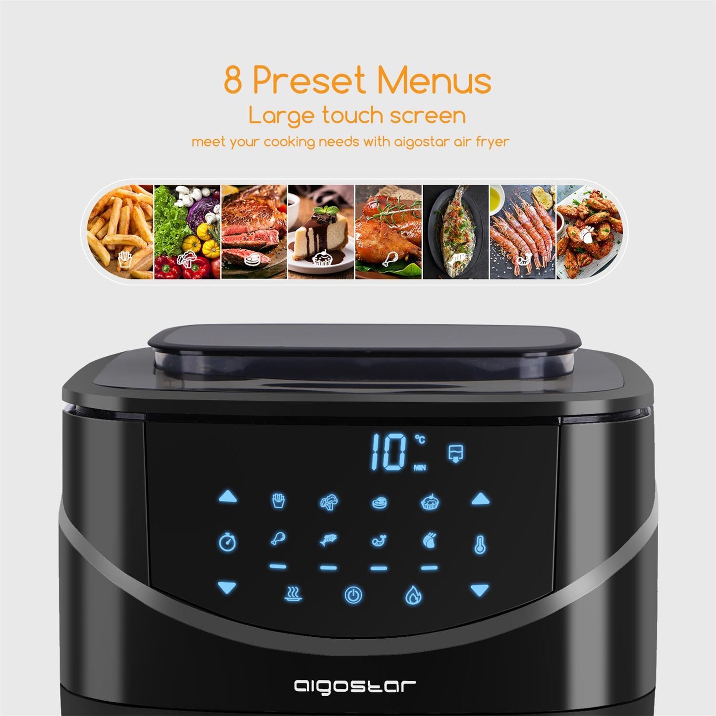 Freidora de aire + vaporizador Aigostar 7 l